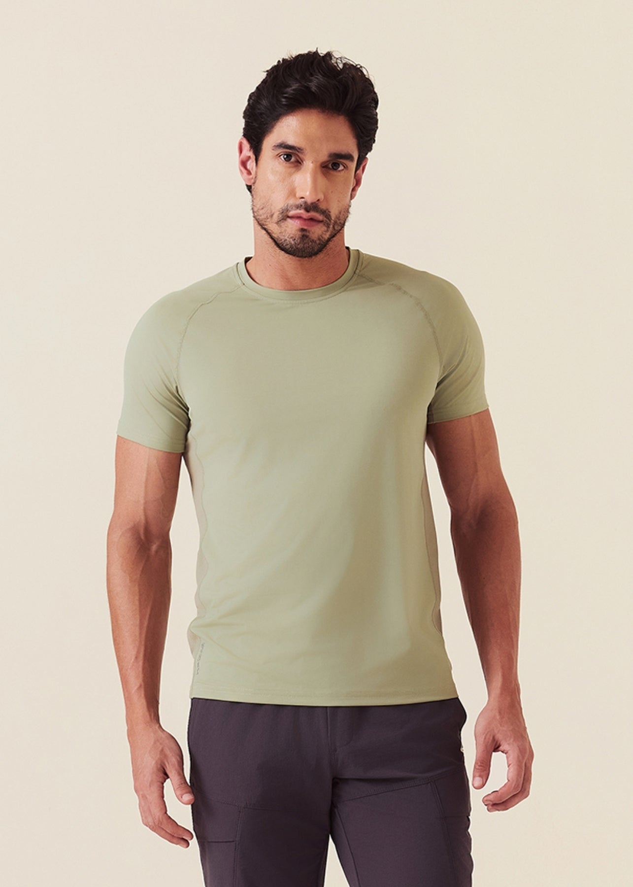 Men Mesh Gym T-Shirt - Fawn Green - 1