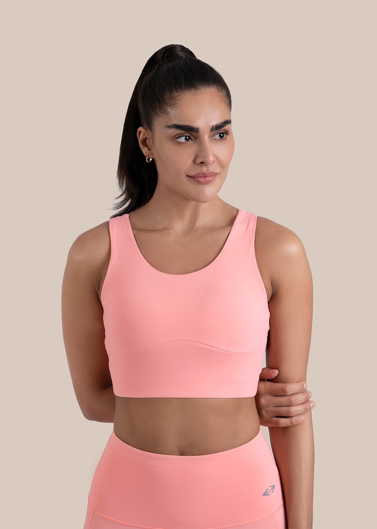 High Impact full coverage sports bra - Peach