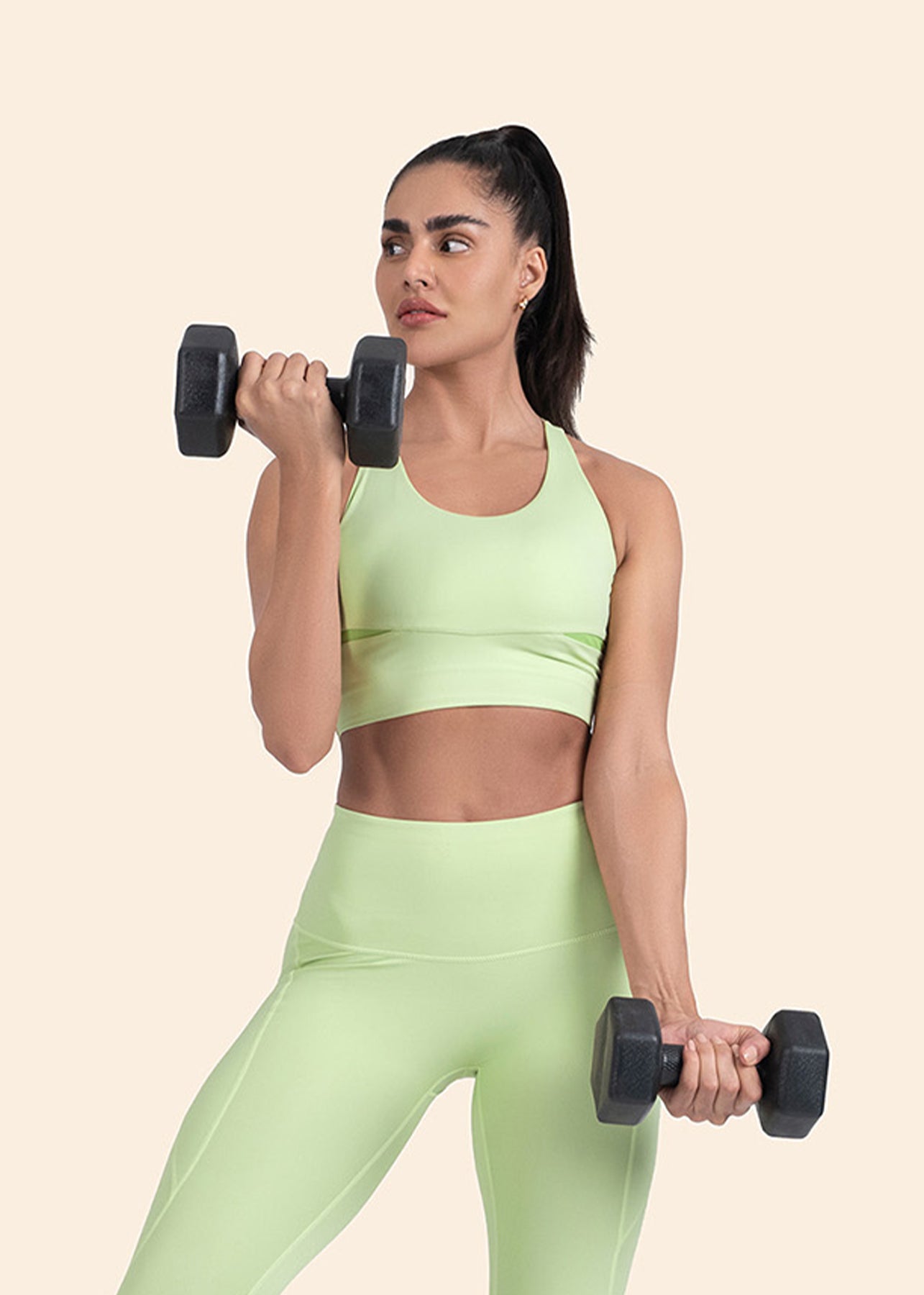 High Support Cross back sports bra - Mint Green