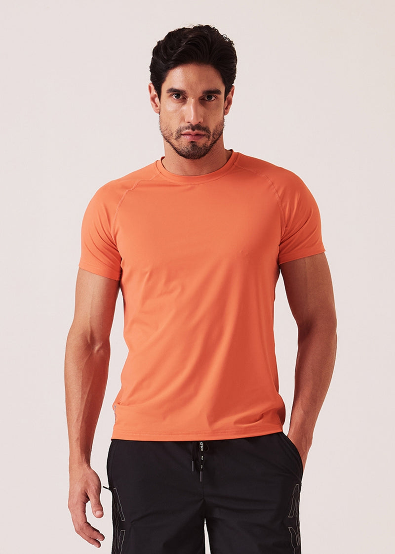 Men Mesh Gym T-Shirt - Coral