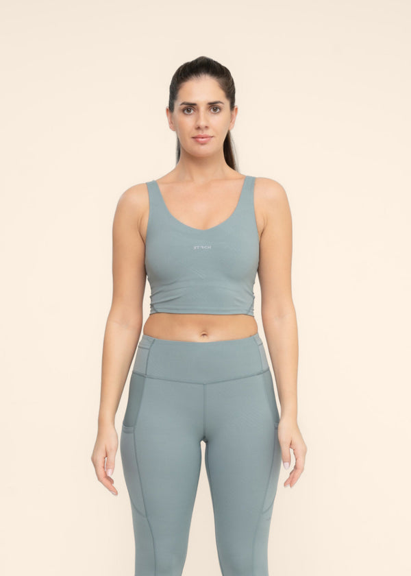 Medium Impact high coverage bra tank - Green - 1
