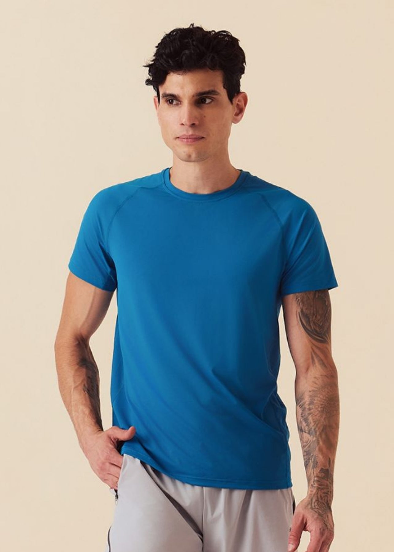 Men Mesh Gym T-Shirt - Marine Teal - 1