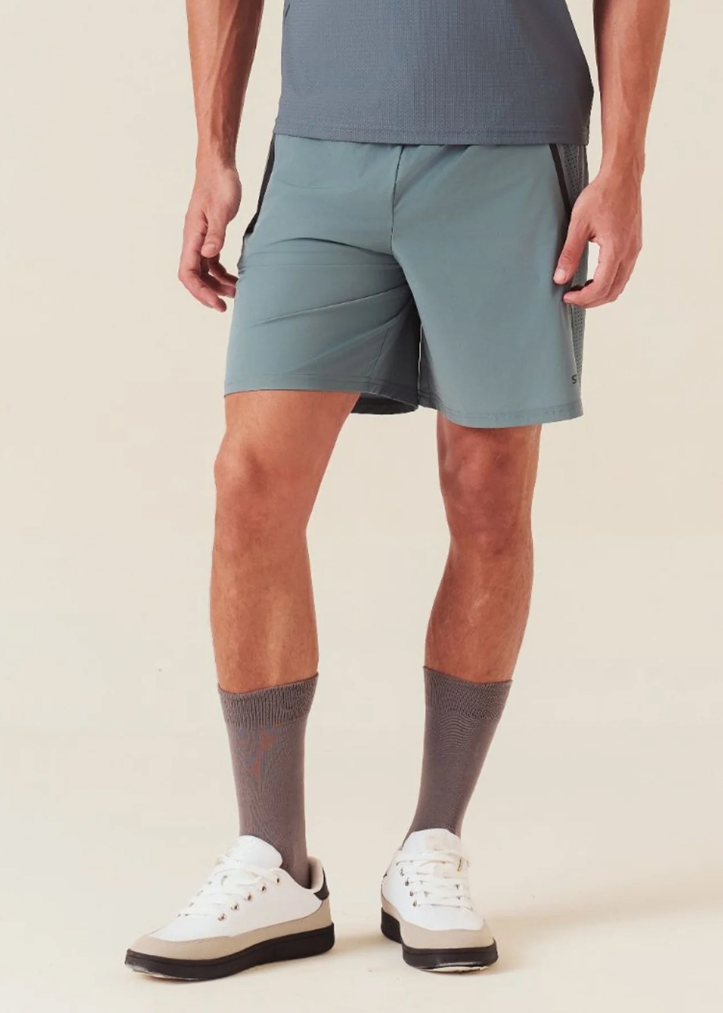 Men Dual Zip Pocket Shorts - Pine Green - 1