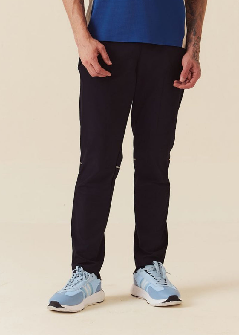 Men Zipper Pocket Workout Pants - Jet Black