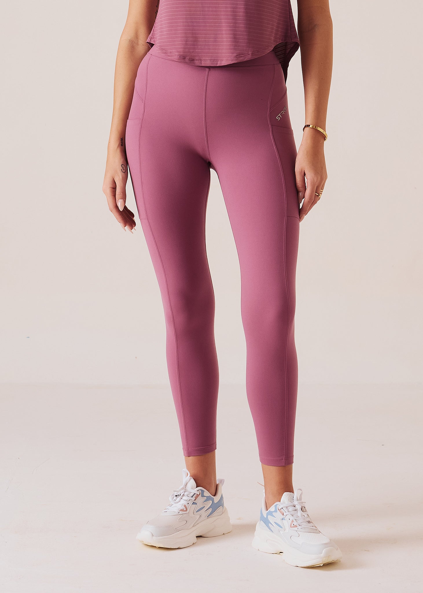 Women V-Back Tie Top & Training Pants Co-ord Set - Grape Nector