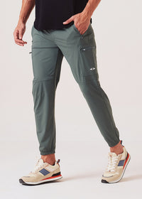 Men Cargo Gym Joggers - Green - 1