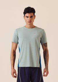 Men Color Block Gym T-Shirt - Grey Sage - 1