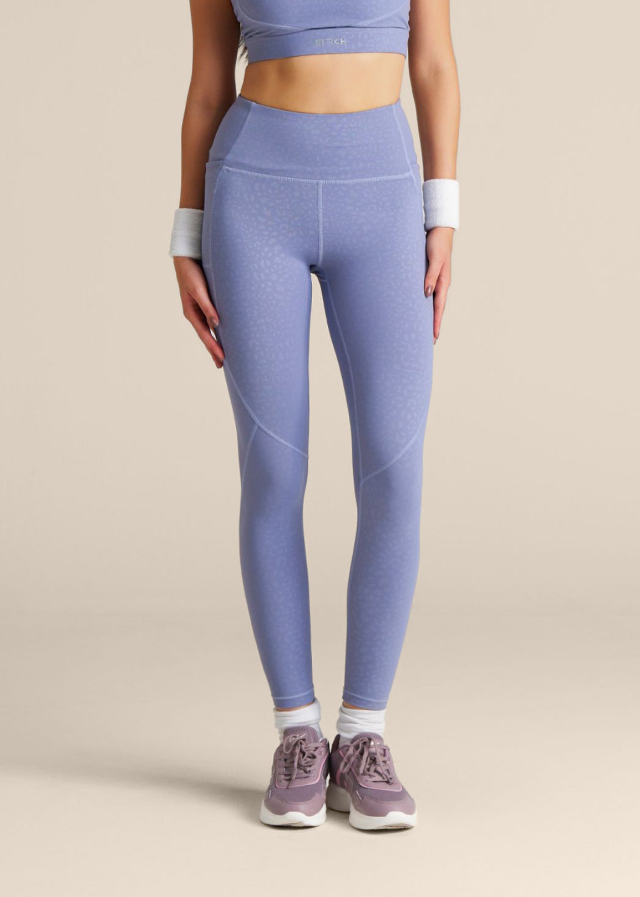 Leopard Embossed Leggings - Purple Haze