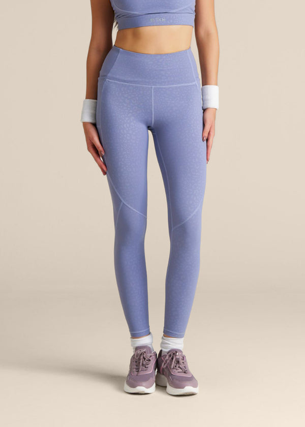 Leopard Embossed Leggings - Purple Haze - 1