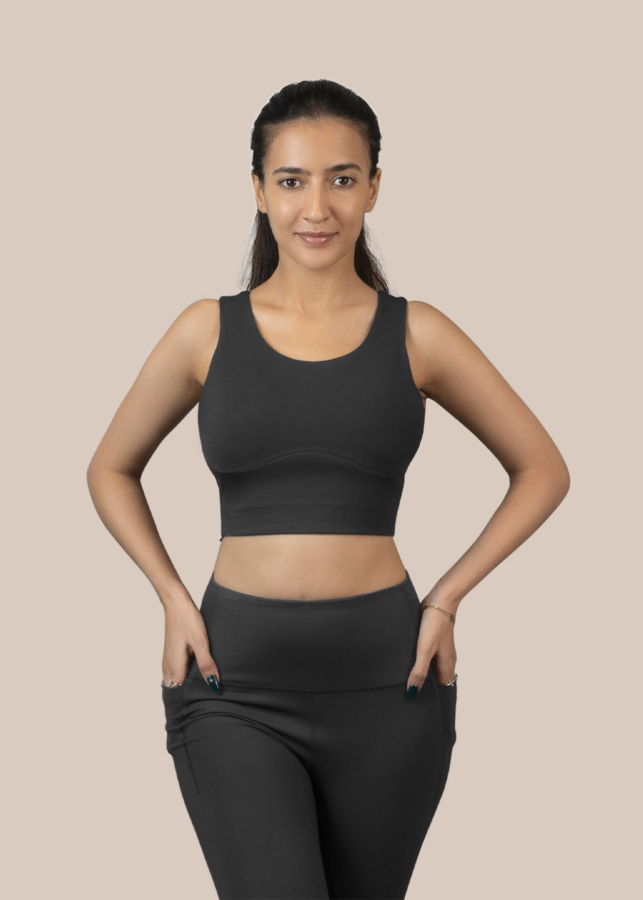 High Impact full coverage sports bra - Black