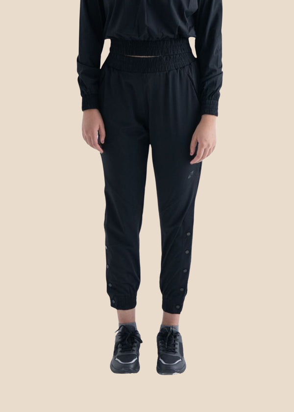 Play Core Snap Botton Track Pants - Black - 1