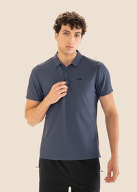 Men Structured Polo Dark Blue - 1