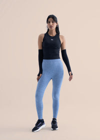 Women Seamless Workout Leggings - Majestic Blue - 2