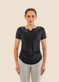 V Neck Active Tee - Black - 1