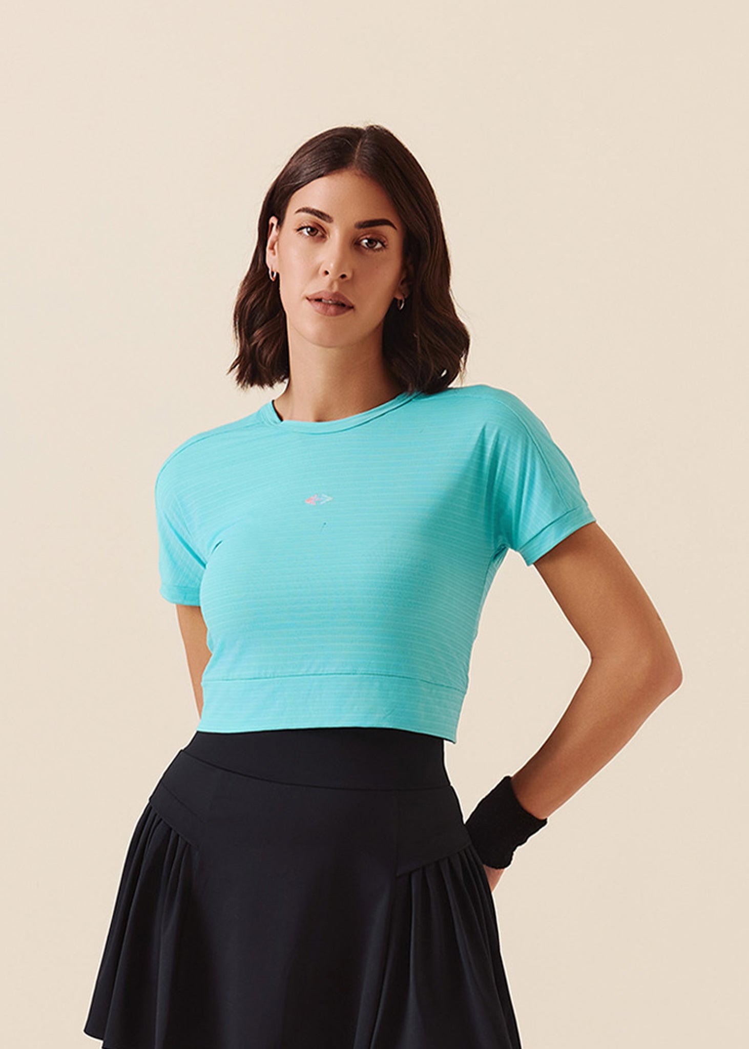 Women Quick Dry Workout Top - Turquoise - 1