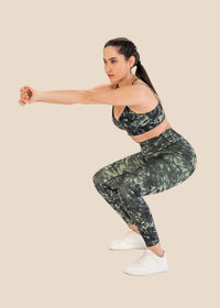 Workout Essential Printed Leggings - Dusty Green - 2