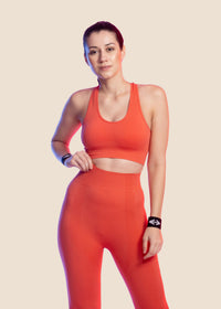 Sytrch Hyflo seamless  sports bra - Coral - 1