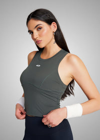 Workout Essential Fitted crop top - Dark Olive - 1