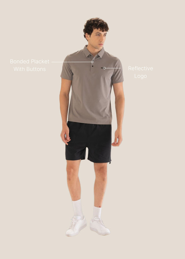 Men Lightweight Polo Tshirt Brown - 3