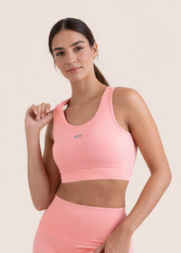 High Impact Basic Workout Sports Bra - Peach - 1