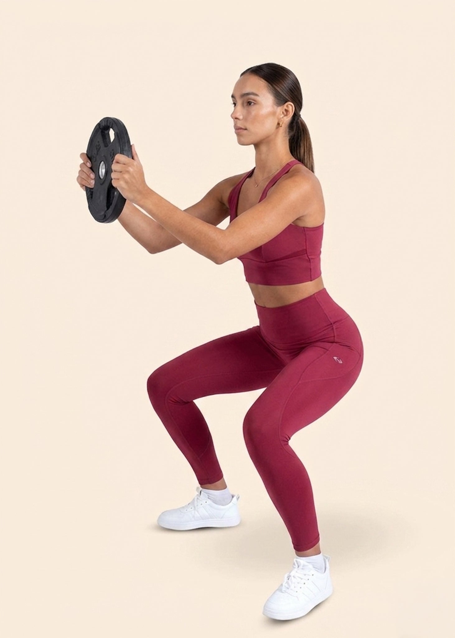 High Support Cross back sports bra - Maroon - 2