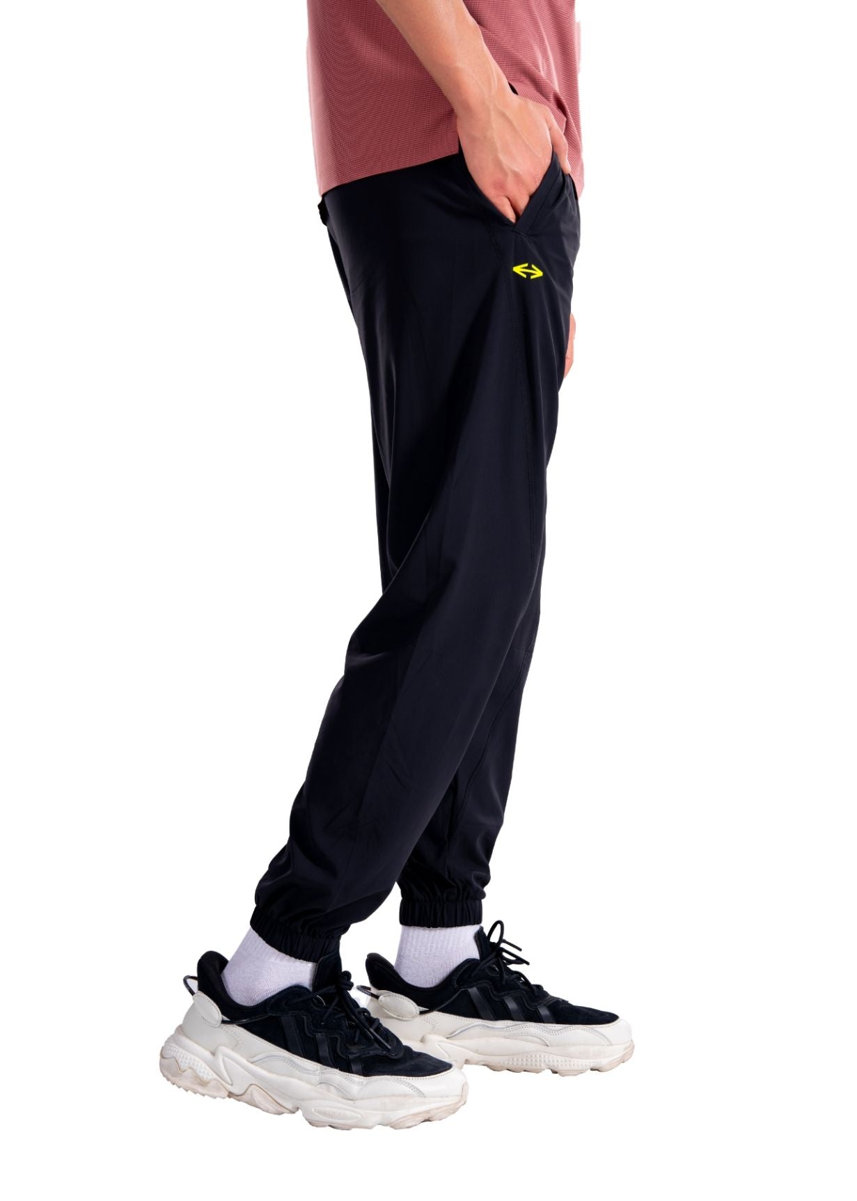 Men Performance Joggers Elastic Bottom Black - 1
