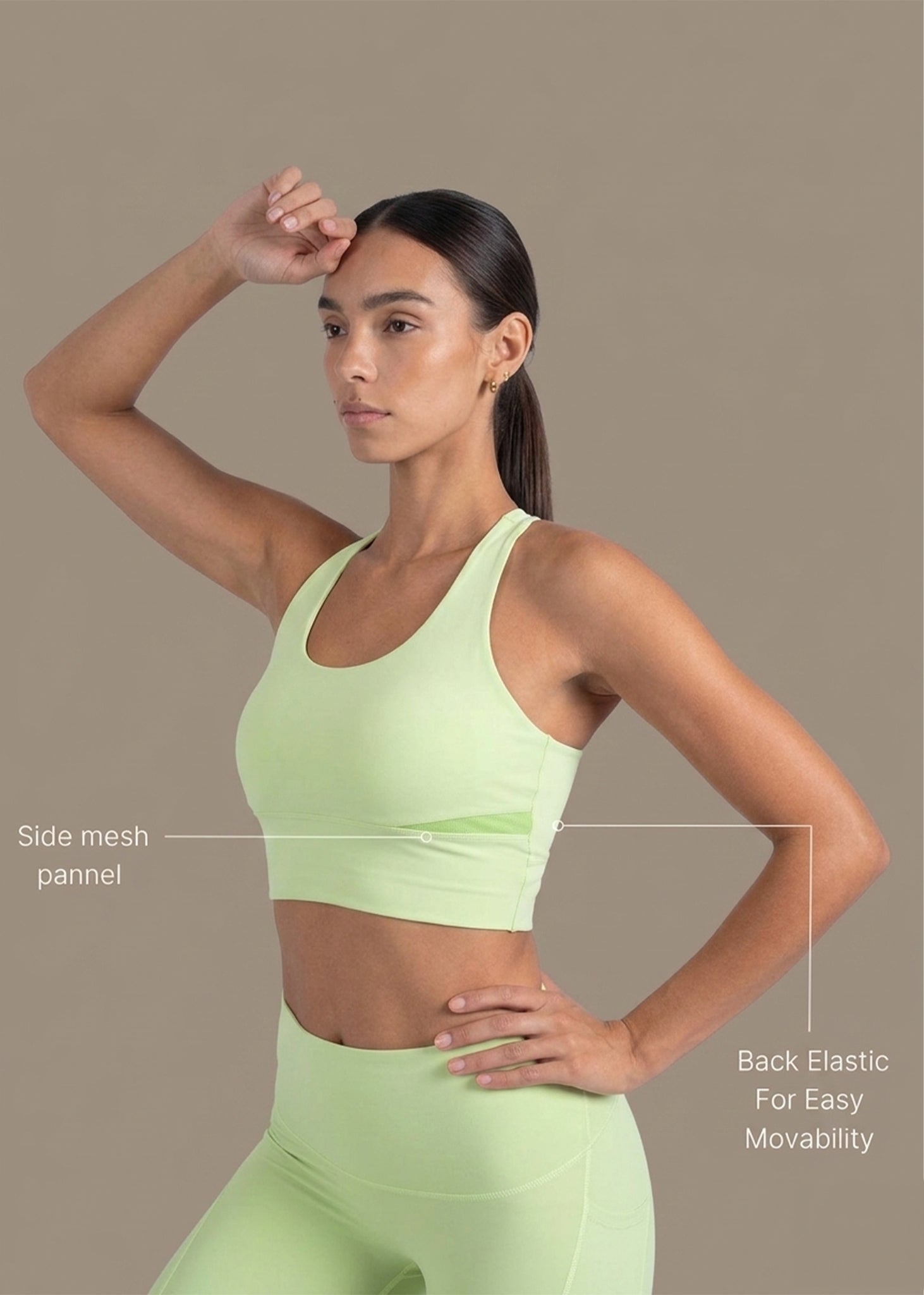 High Support Cross back sports bra - Mint Green