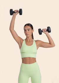 High Support Cross back sports bra - Mint Green - 2