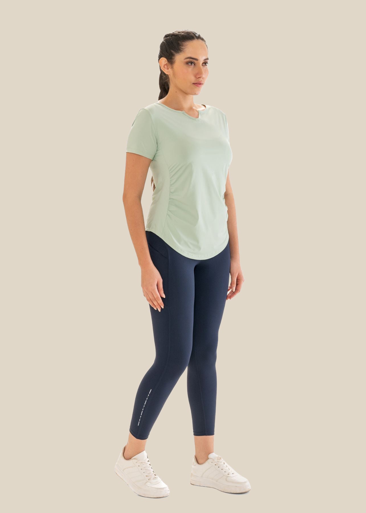 V Neck Active Tee - Lichen