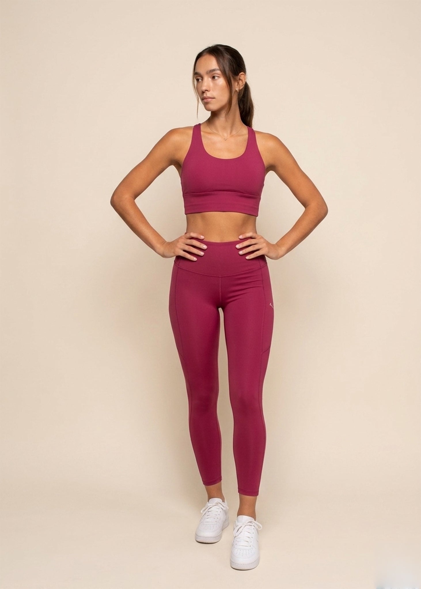 High Support Cross back sports bra - Maroon - 3
