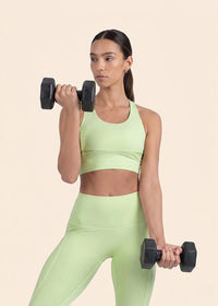 High Support Cross back sports bra - Mint Green - 1