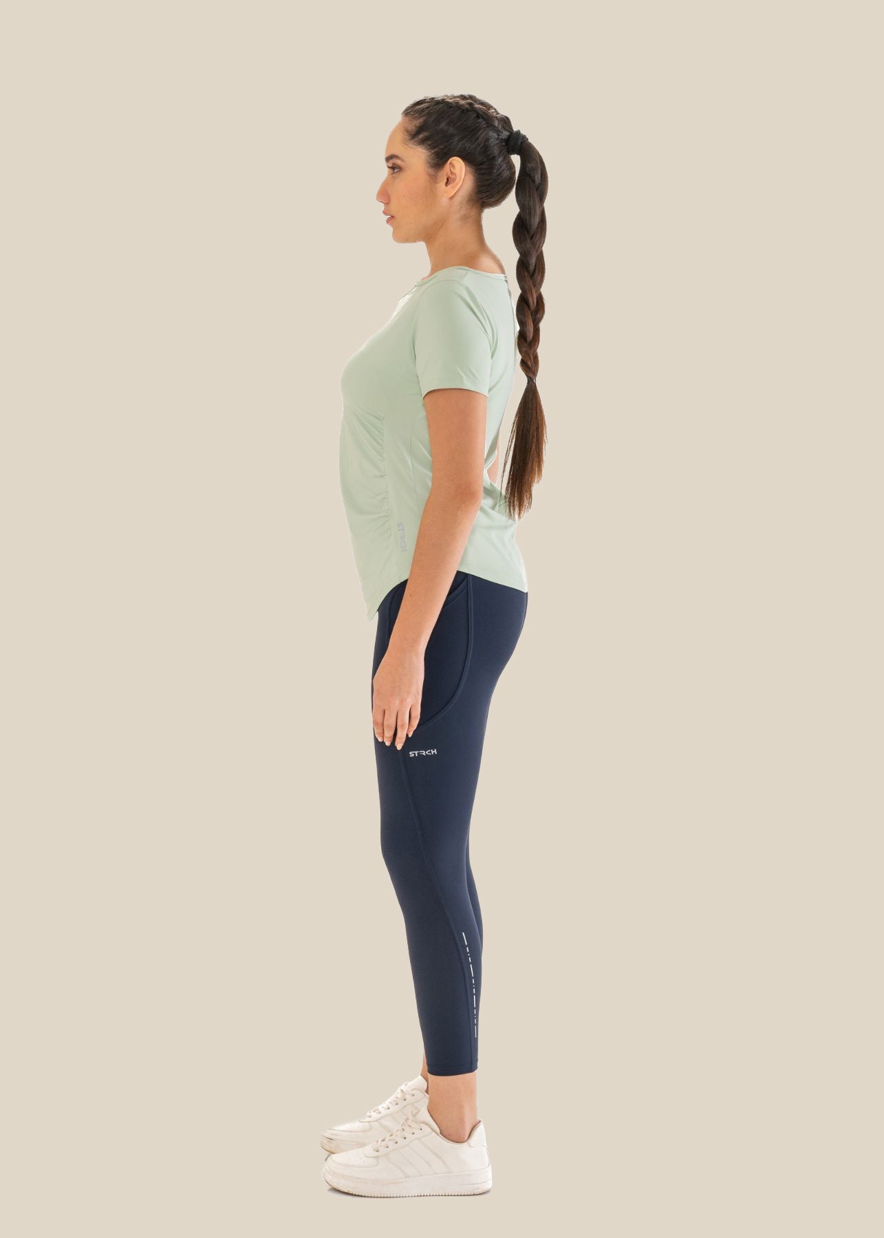 V Neck Active Tee - Lichen - 5