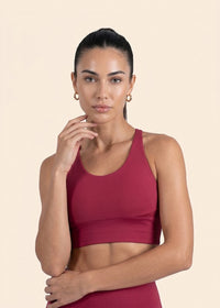 High Support Cross back sports bra - Maroon - 1