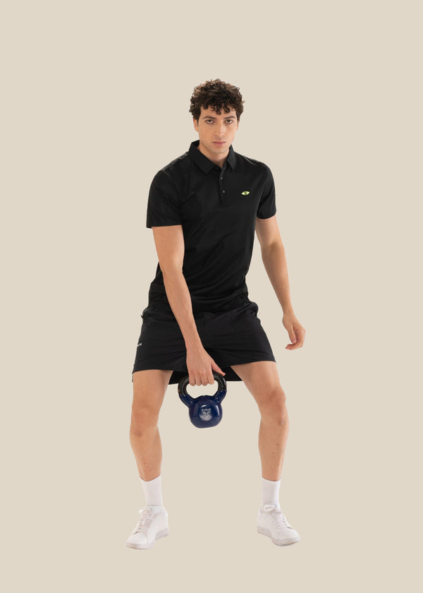 Men Lightweight Polo Tshirt Black - 2