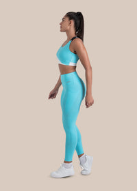 StrchFlex Medium support sports bra - Cyan Blue - 2