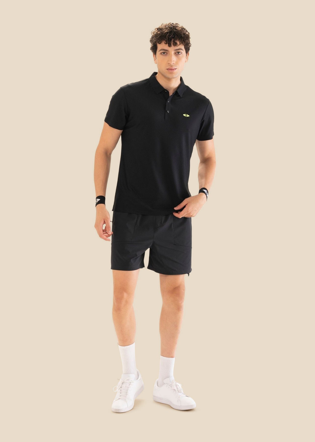 Men Structured Polo - Black - 2