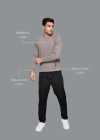 Men Reflective Logo SweaTshirt Midgrey - 2