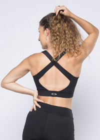 Cross Back Active Bra - Black