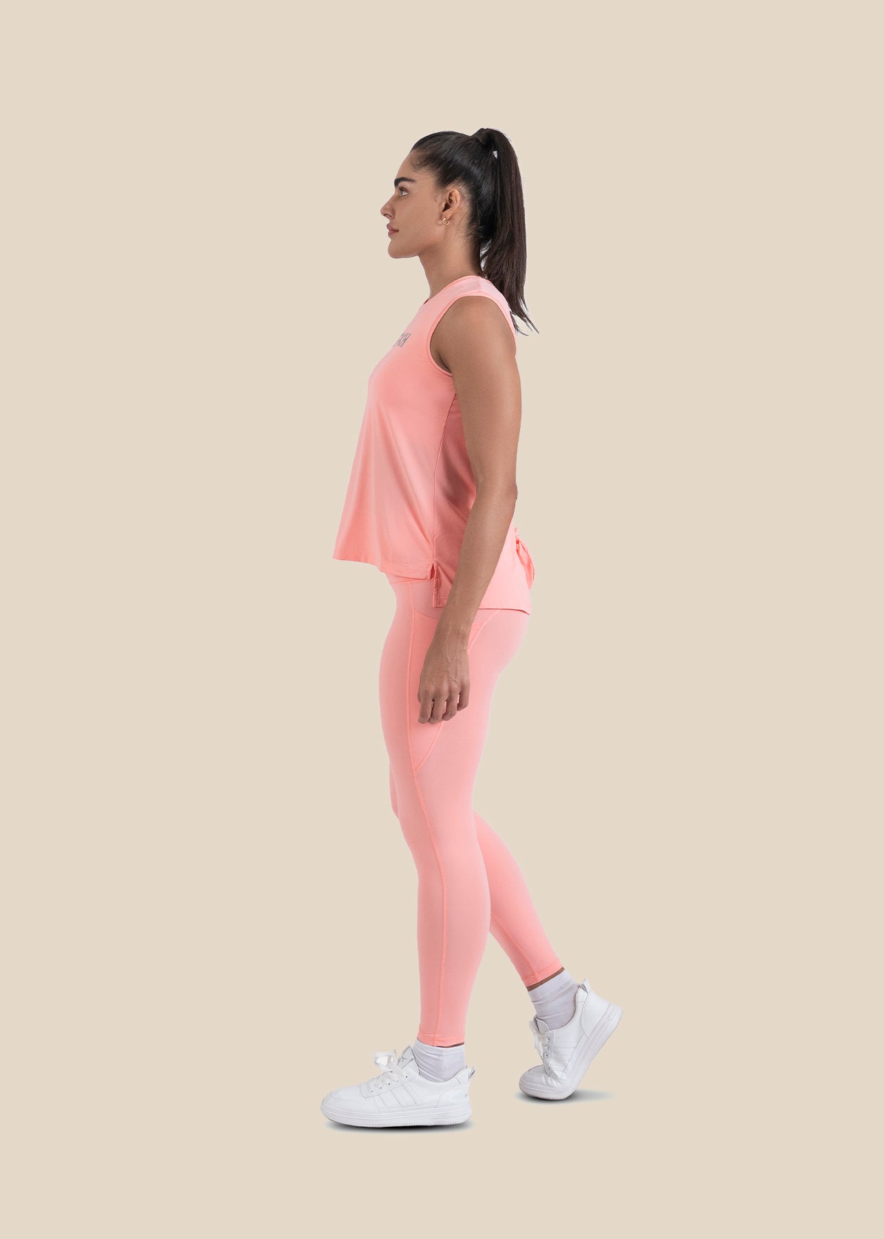 Strch Flex Tie-Back Tank - Peach - 3