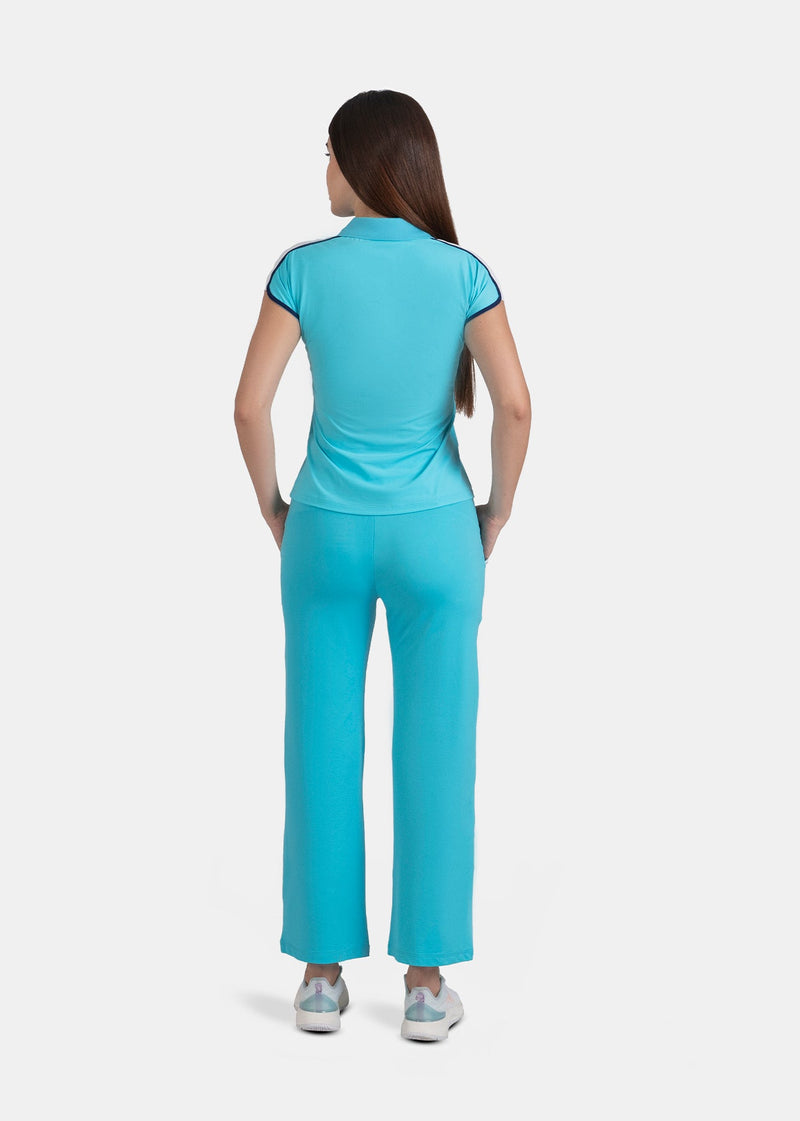 Classic Polo Tee - Cyan Blue