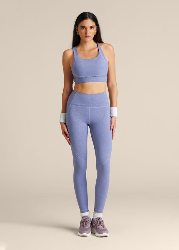 Leopard Embossed Leggings - Purple Haze - 2