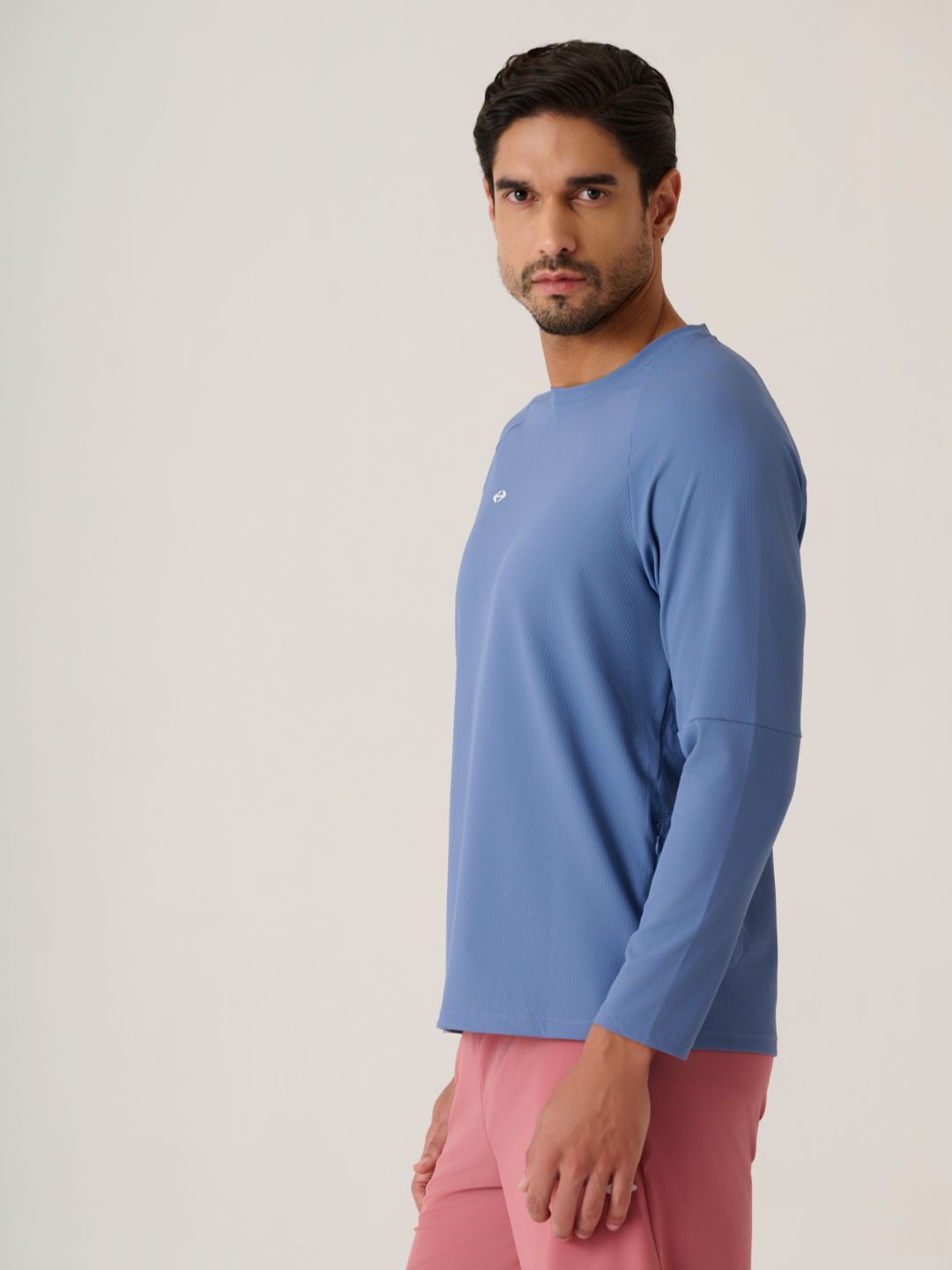 Men Full Sleeve Performance Tee - AirforceBlue