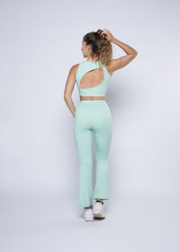 Women Gym Flare Pants - Mint Green - 3