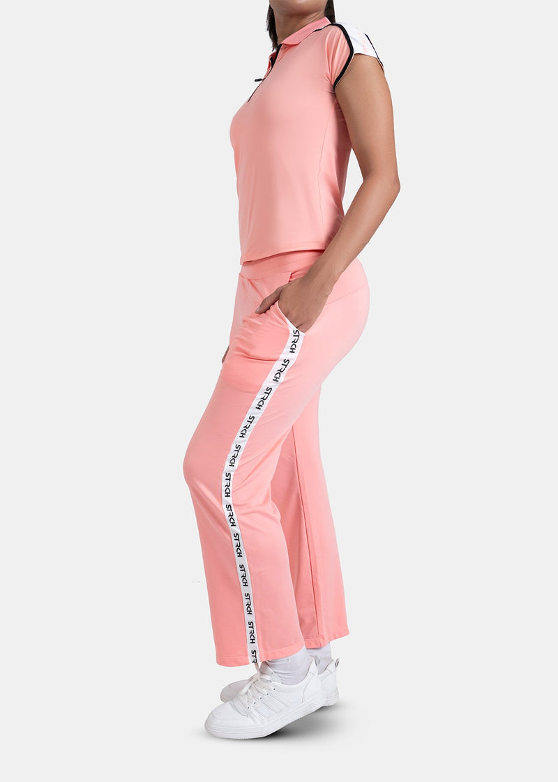 Women Dual Pocket Track Pants Peach