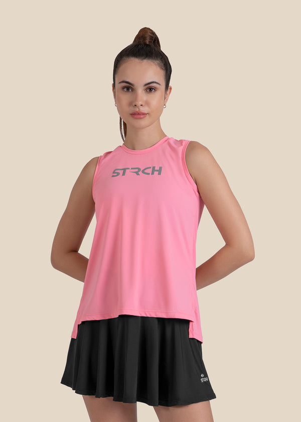 Strch Flex Tie-Back Tank - Pink - 4