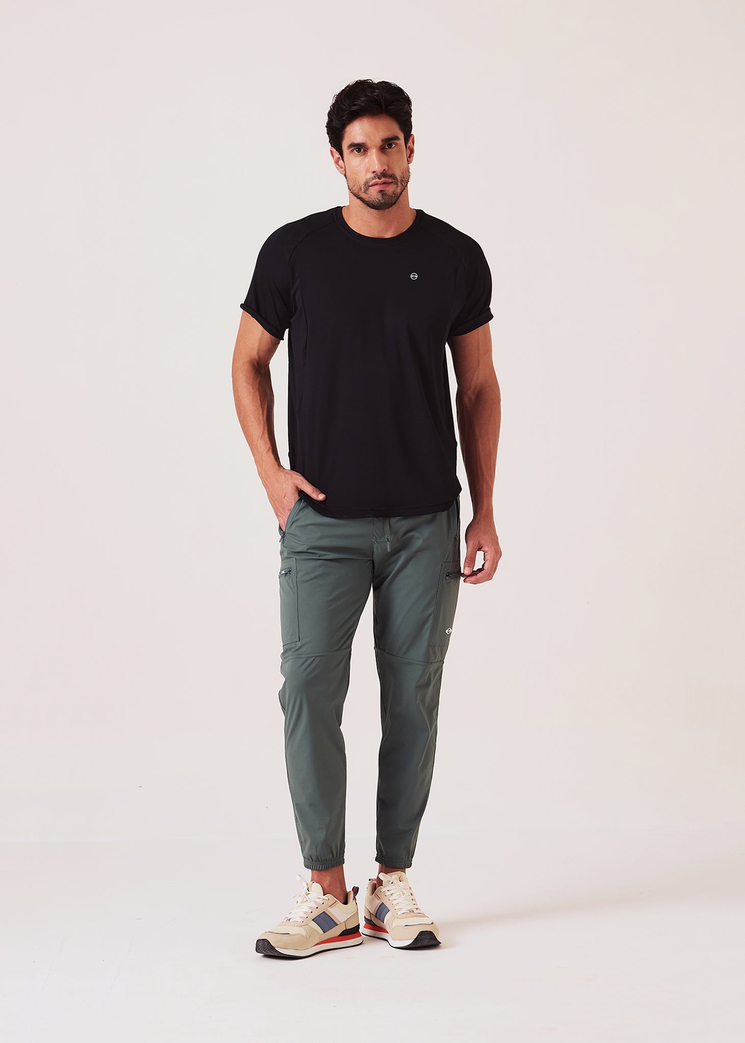 Men Cargo Gym Joggers - Green - 2