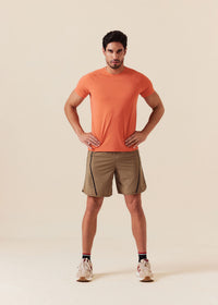 Men Breathable Active Shorts - Khaki - 2