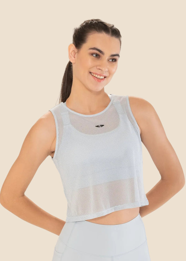 Women Adjustable Strap Gym Bra - Powder Blue - 1