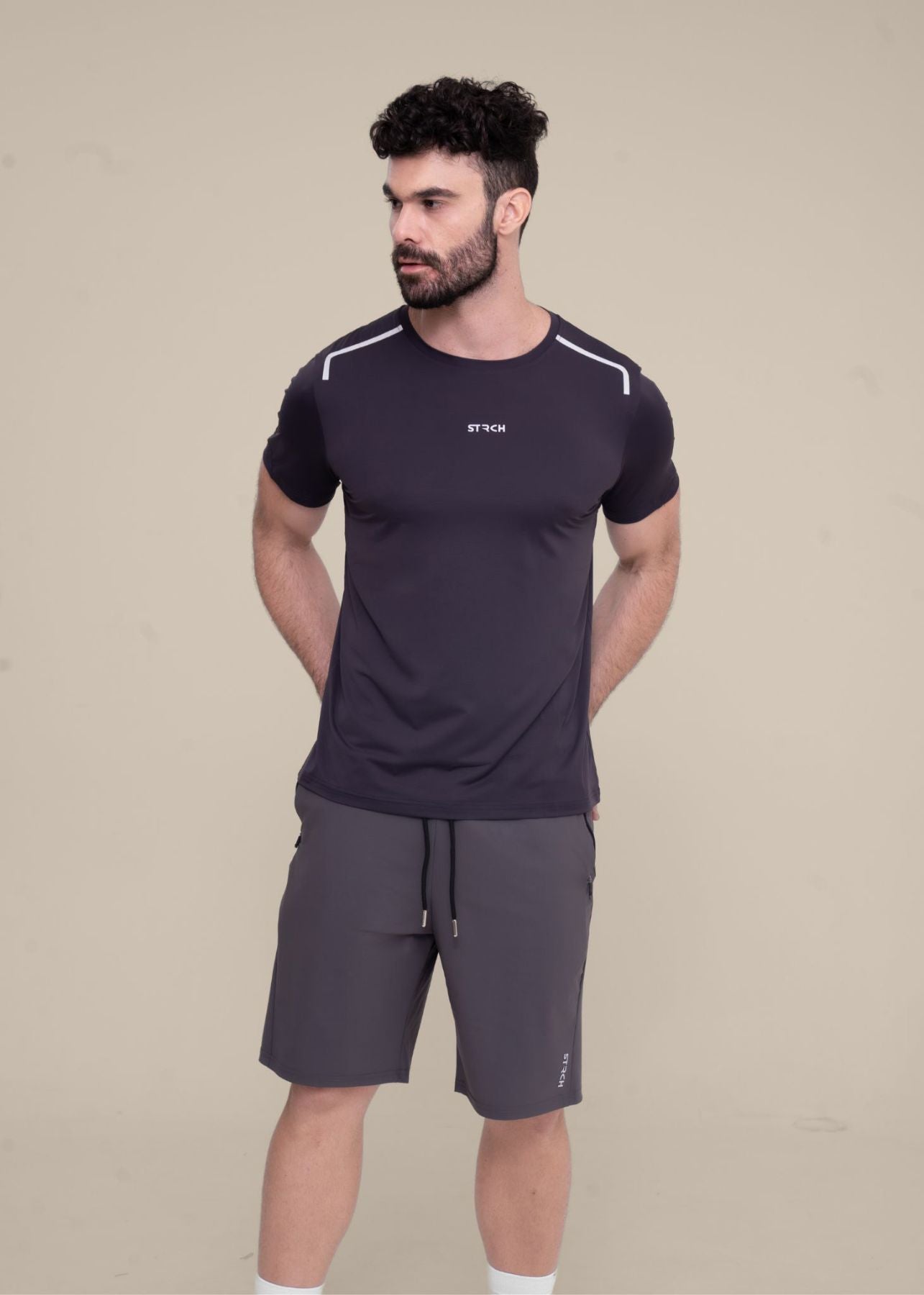 Men 4 Way Flex Shorts Grey - 2