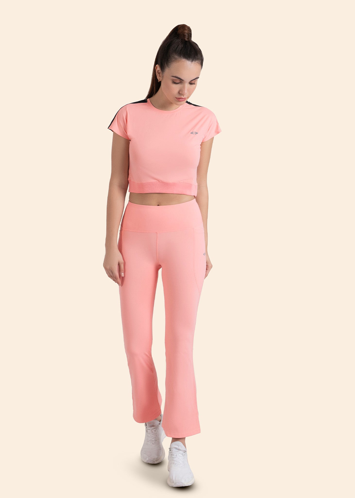 StrchFlex High rise Flare Leggings - Peach